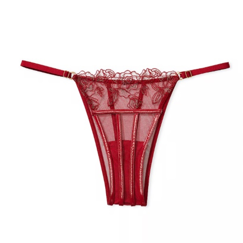 Victoria’s Secret Midnight Affair Embroidery Brazilian panty sz L NWT - Picture 3 of 5